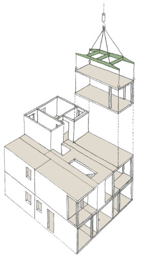 Aufbau Holzmodulbau